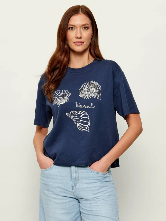 Zdjęcie produktu Weekend MaxMara T-shirt WKDSABATO | Relaxed fit granatowy
