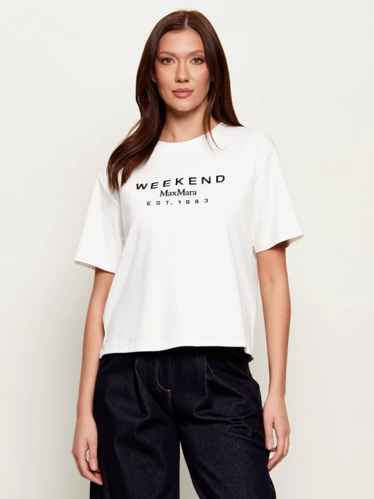 Zdjęcie produktu Weekend MaxMara T-shirt WKDSABATO | Relaxed fit ecru