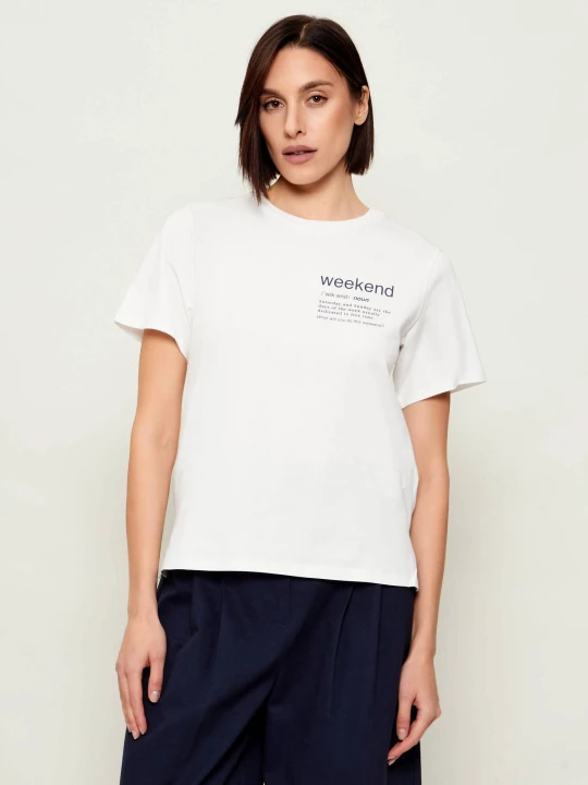 Zdjęcie produktu Weekend MaxMara T-shirt WKDTENUE | Relaxed fit biały