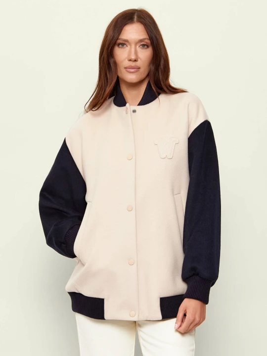 Zdjęcie produktu Weekend MaxMara Wełniana kurtka bomber WKDELLISSE | Relaxed fit beżowy