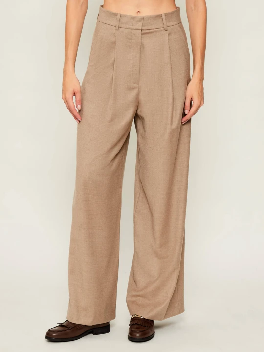 Zdjęcie produktu Weekend MaxMara Wełniane spodnie GLOBALE | Relaxed fit beżowy