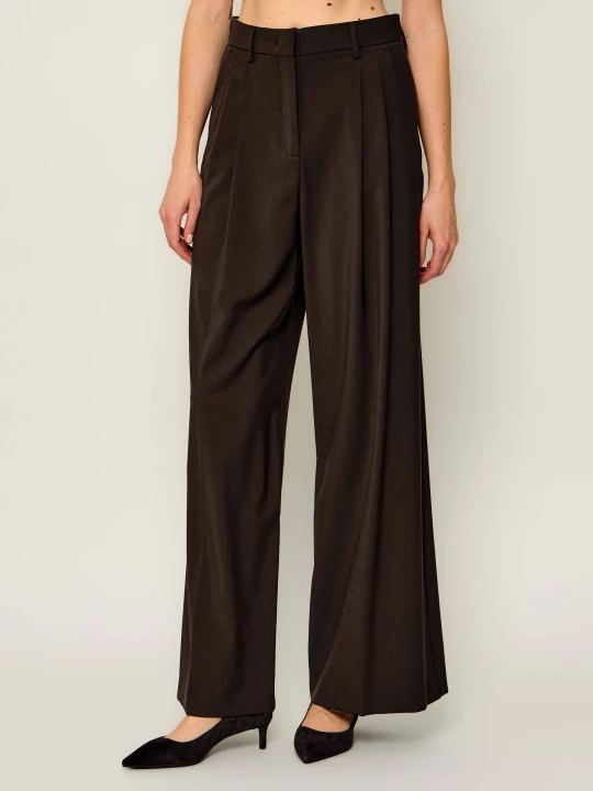 Zdjęcie produktu Weekend MaxMara Wełniane spodnie Wkdadalfi | Relaxed fit brązowy