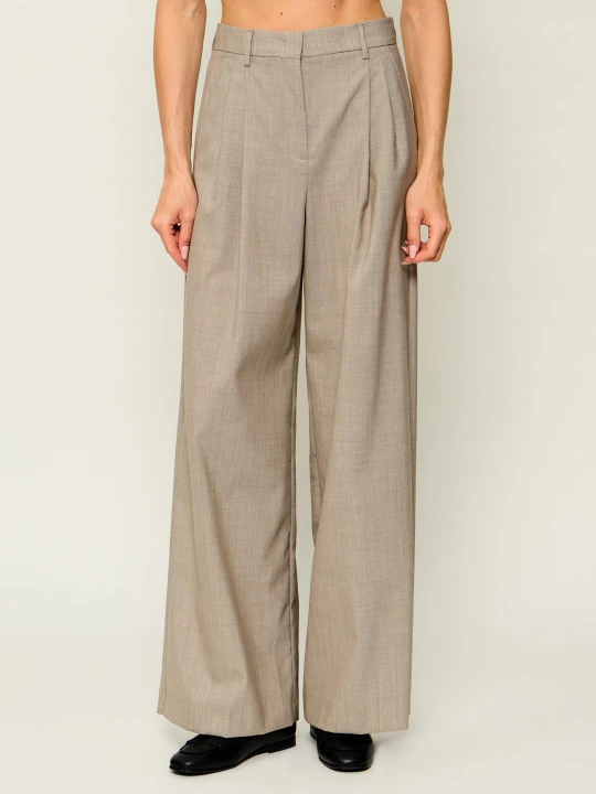 Zdjęcie produktu Weekend MaxMara Wełniane spodnie Wkdovvio | Relaxed fit beżowy