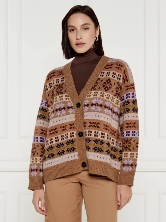 Zdjęcie produktu Weekend MaxMara Wełniany kardigan Eccelso | Relaxed fit brązowy