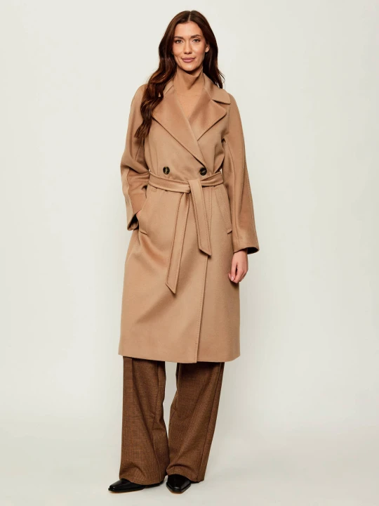 Zdjęcie produktu Weekend MaxMara Wełniany płaszcz RESINA beżowy