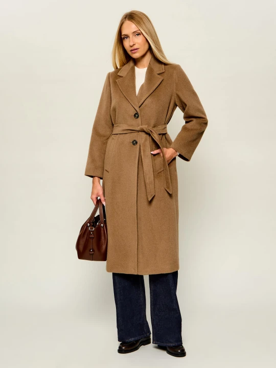 Zdjęcie produktu Weekend MaxMara Wełniany płaszcz Wkdbronte brązowy