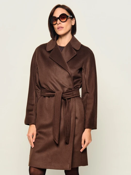 Zdjęcie produktu Weekend MaxMara Wełniany płaszcz Wkdpedale brązowy