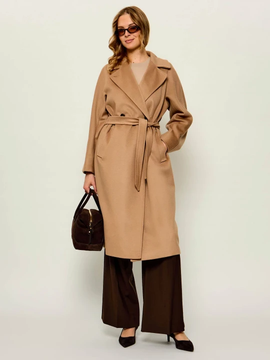 Zdjęcie produktu Weekend MaxMara Wełniany płaszcz Wkdresina beżowy