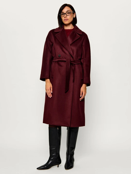 Zdjęcie produktu Weekend MaxMara Wełniany płaszcz Wkdresina bordowy