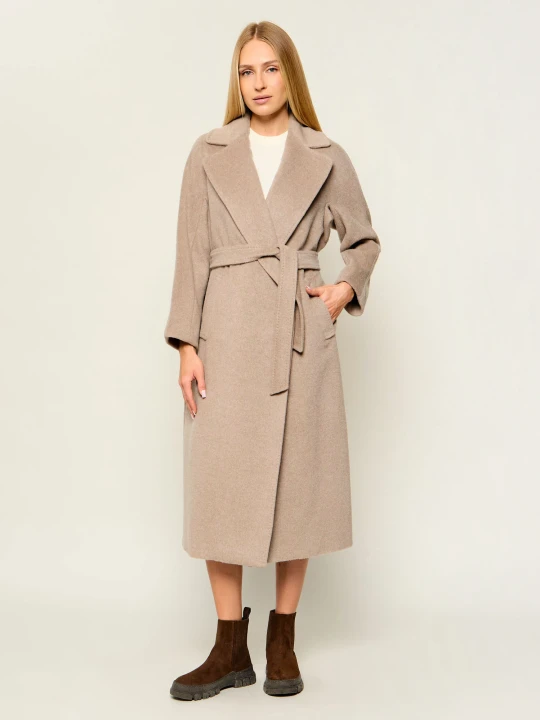 Zdjęcie produktu Weekend MaxMara Wełniany płaszcz Wkdtempera beżowy