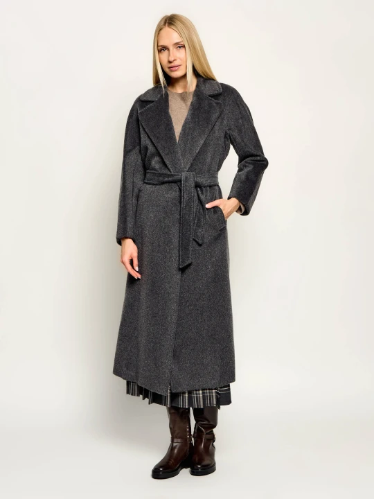 Zdjęcie produktu Weekend MaxMara Wełniany płaszcz Wkdtempera grafitowy