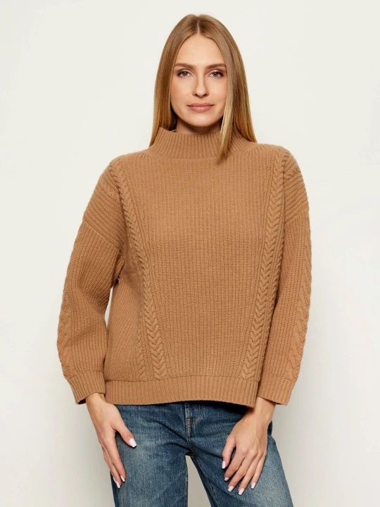 Zdjęcie produktu Weekend MaxMara Wełniany półgolf SALITA | Regular Fit beżowy
