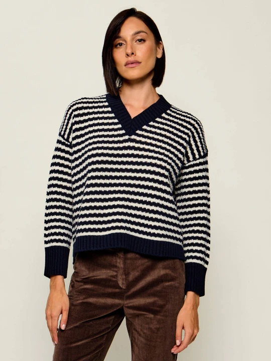 Zdjęcie produktu Weekend MaxMara Wełniany sweter Wkdspiga | Relaxed fit granatowy