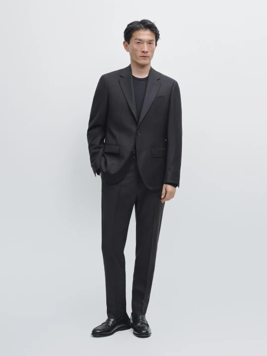 Zdjęcie produktu Wełniana Marynarka Garniturowa - Granatowy - Massimo Dutti - Male