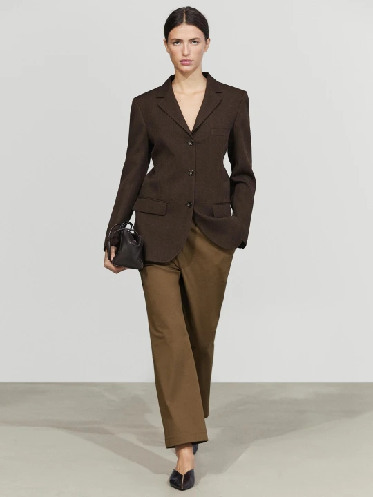 Zdjęcie produktu Wełniana Marynarka Z Guzikami - Brązowy - Massimo Dutti - Female
