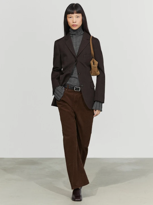 Zdjęcie produktu Wełniana Marynarka Z Guzikami - Brązowy - Massimo Dutti - Female