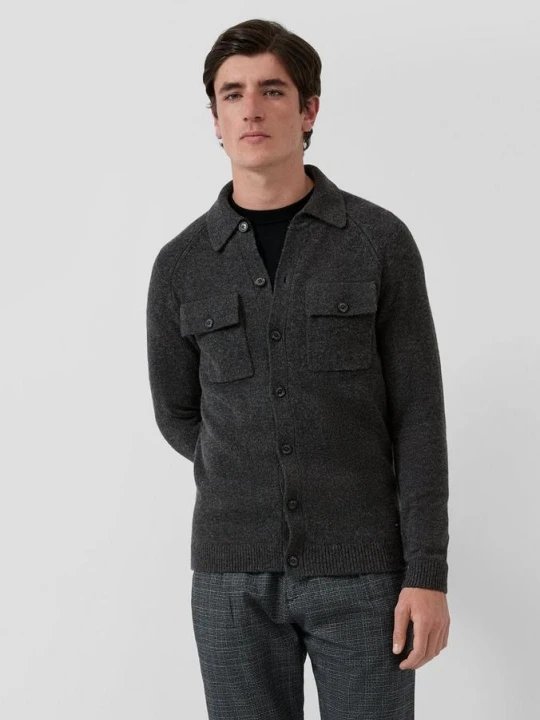 Zdjęcie produktu Wełniany kardigan w stylu overshirt s.Oliver szary