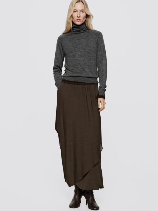 Zdjęcie produktu Wełniany Sweter Z Guzikami - Limited Edition - Szary Średni - Massimo Dutti - Female