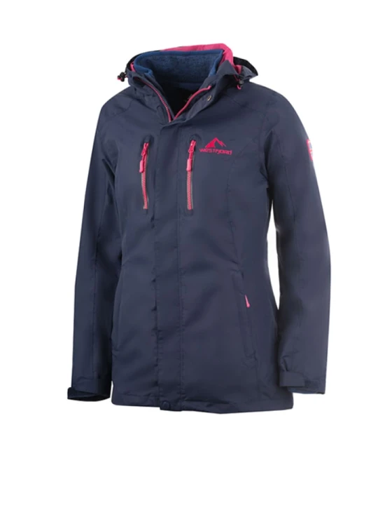 Zdjęcie produktu Westfjord Kurtka funkcyjna 3w1 "Hverfjall" w kolorze granatowo-różowym rozmiar: XS