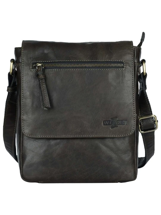 Zdjęcie produktu WEZBEY Skórzana torebka "Adrian 3326" w kolorze ciemnozielonym - 20 x 25 x 5 cm rozmiar: onesize