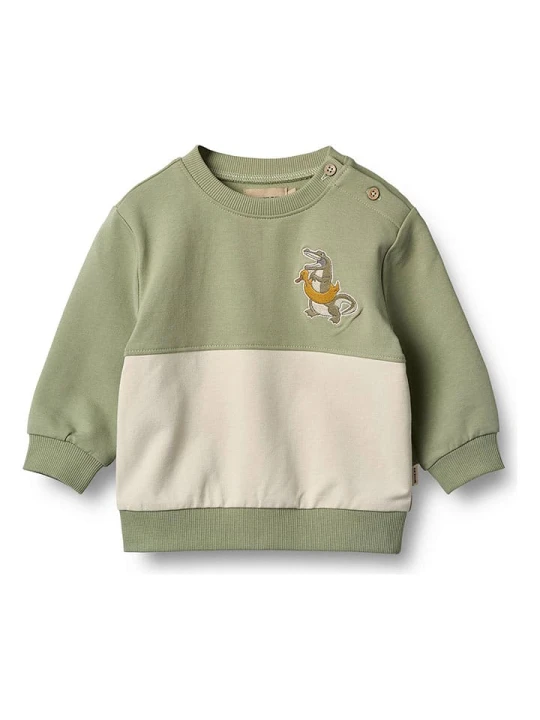 Zdjęcie produktu Wheat Bluza "Carly" w kolorze zielono-kremowym rozmiar: 74