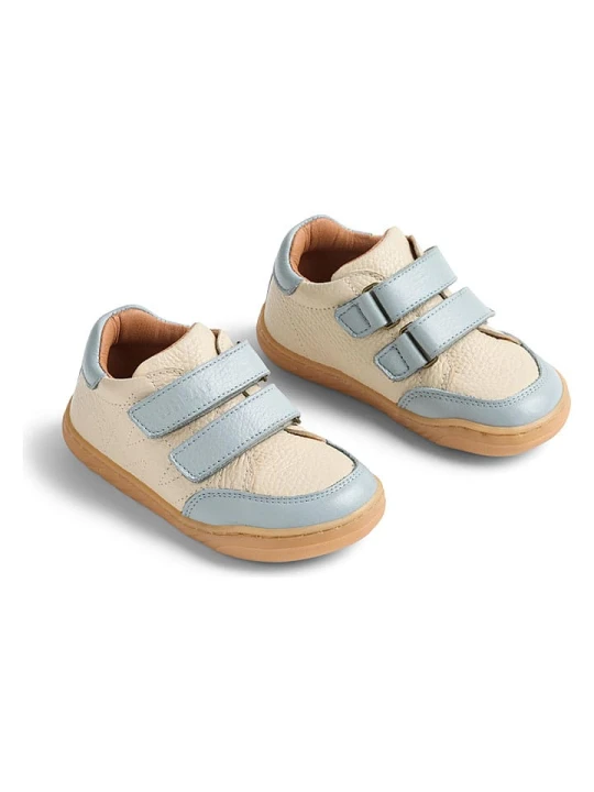 Zdjęcie produktu Wheat Skórzane sneakersy "Barres" w kolorze błękitno-beżowym rozmiar: 33