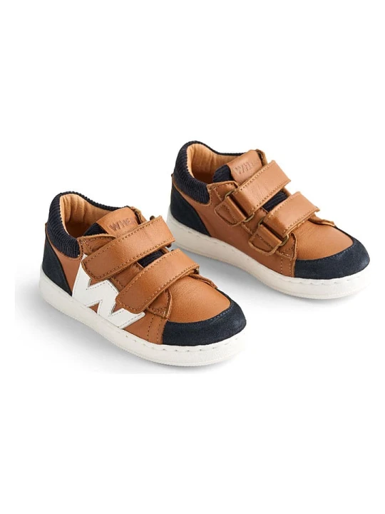 Zdjęcie produktu Wheat Skórzane sneakersy "Walther" w kolorze jasnobrązowo-granatowym rozmiar: 26