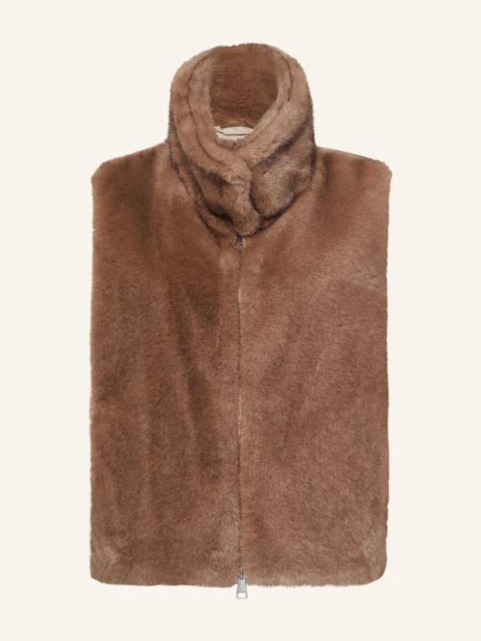 Zdjęcie produktu White Label Kamizelka Ze Sztucznego Futra Z Mieszanki Materiałów beige