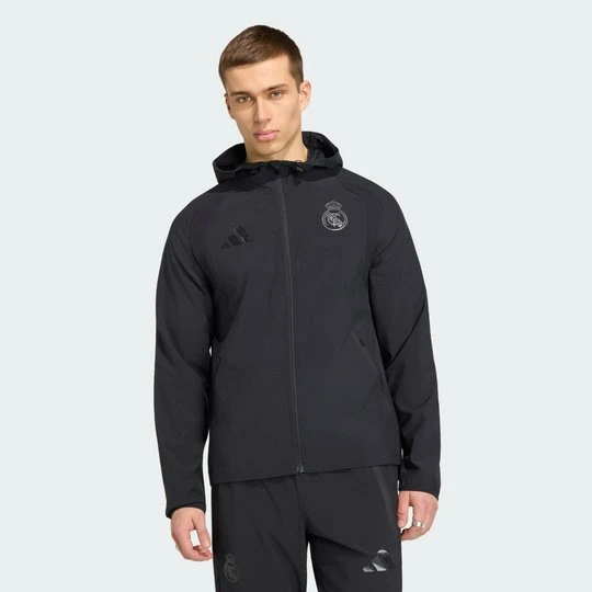 Zdjęcie produktu Wiatrówka Real Madryt Travel z suwakiem na całej długości Adidas czarny