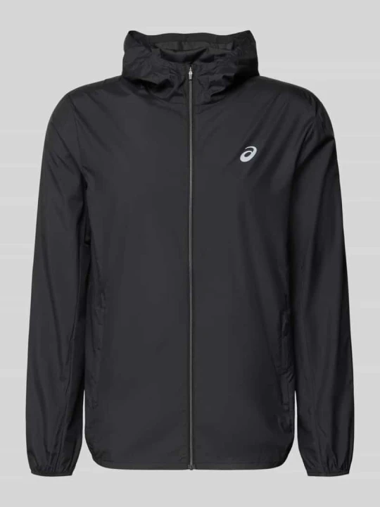 Zdjęcie produktu Wiatrówka z nadrukiem z logo i kapturem Asics Czarny