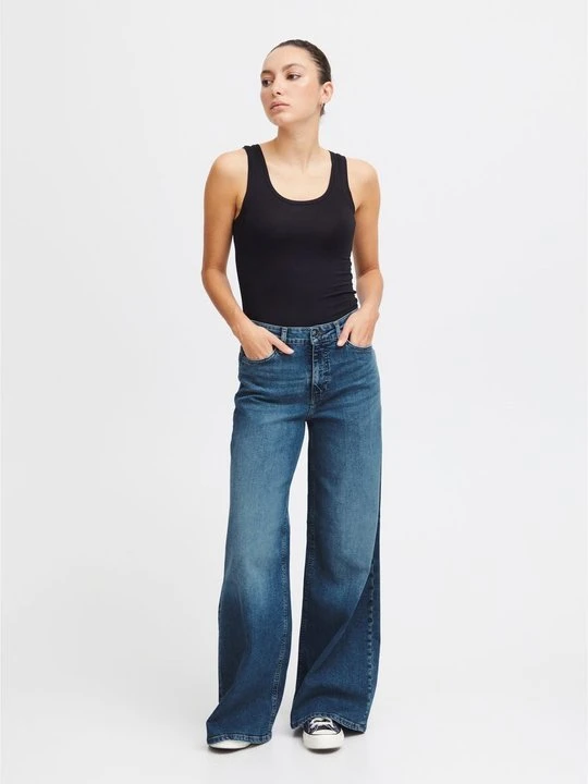 Zdjęcie produktu Wide leg Ichi niebieski denim