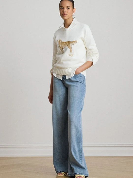 Zdjęcie produktu Wide leg Lauren Ralph Lauren jasnoniebieski denim