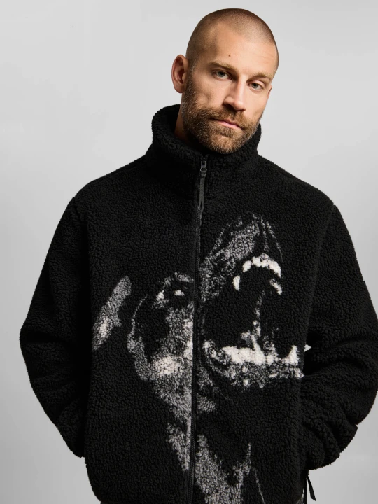 Zdjęcie produktu Wild Dog bluza sherpa oversize męska czarna PROSTO.