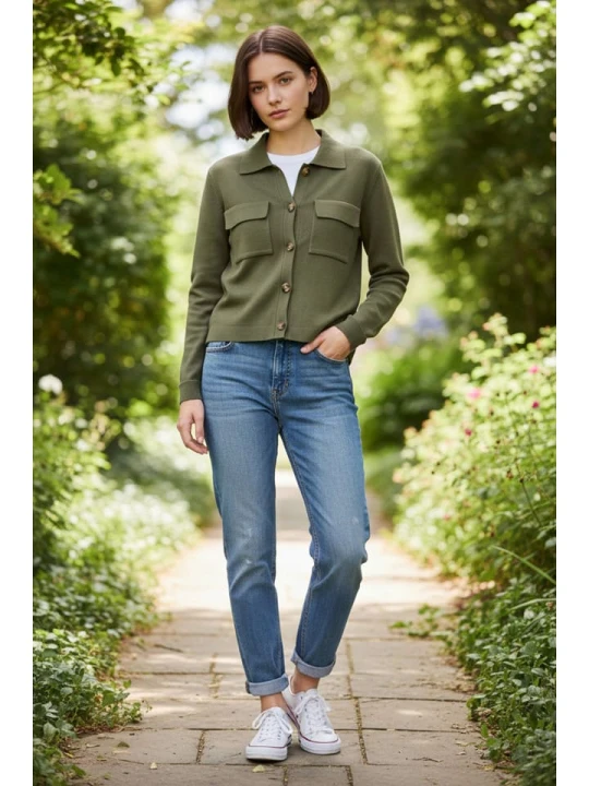 Zdjęcie produktu William de Faye Kardigan w kolorze khaki rozmiar: 36