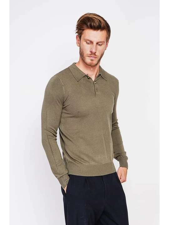 Zdjęcie produktu William de Faye Sweter w kolorze khaki rozmiar: 44