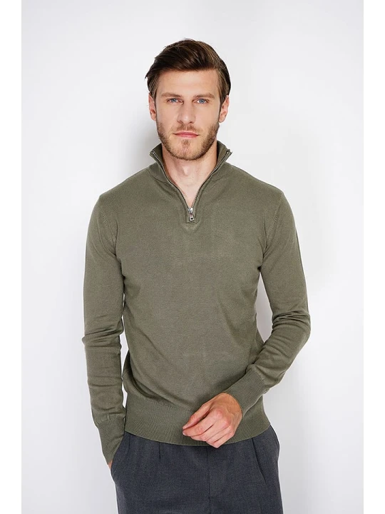 Zdjęcie produktu William de Faye Sweter w kolorze khaki rozmiar: 44