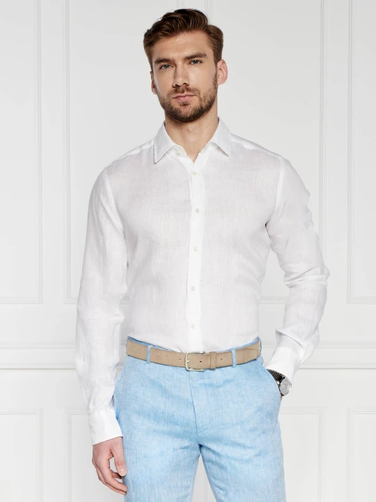 Zdjęcie produktu Windsor Lniana koszula Lapo-W | Shaped fit biały