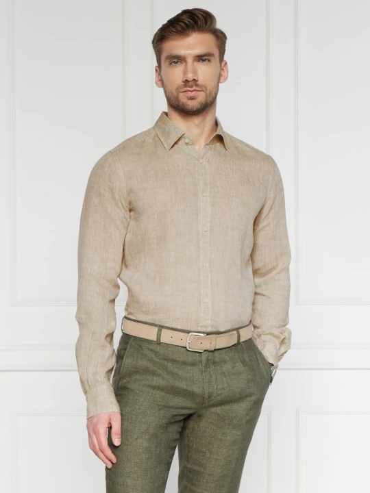 Zdjęcie produktu Windsor Lniana koszula Lapo-W | Shaped fit beżowy
