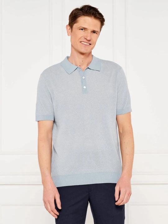 Zdjęcie produktu Windsor Lniane polo 13 Lindo-PR | Regular Fit błękitny