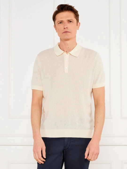 Zdjęcie produktu Windsor Lniane polo 13 Lindo-PR | Regular Fit ecru