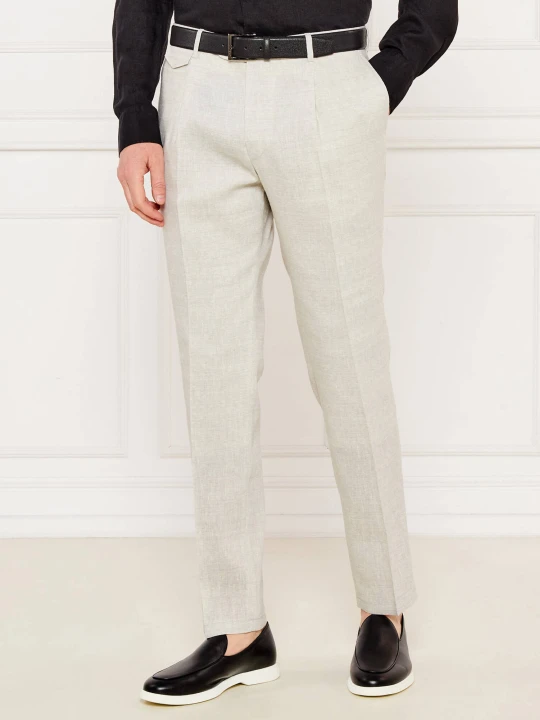 Zdjęcie produktu Windsor Lniane spodnie chino Silvi | Shaped fit | z dodatkiem wełny beżowy