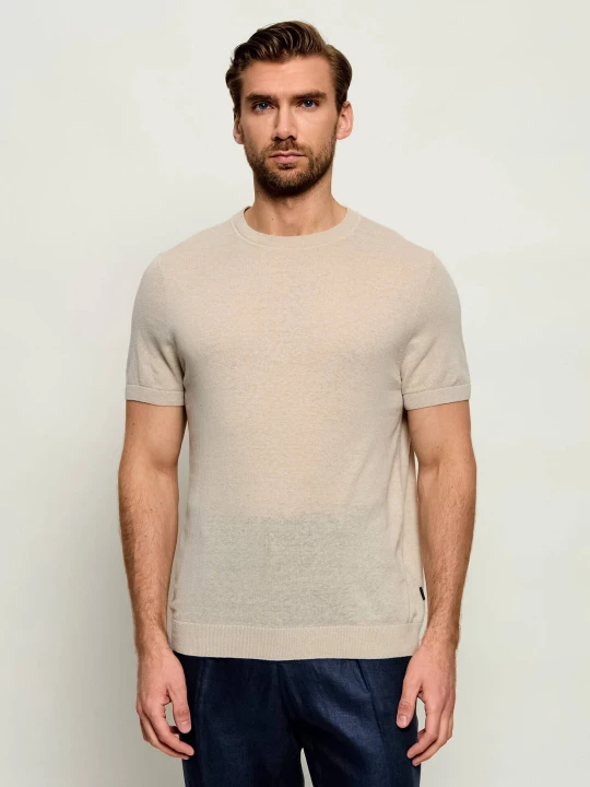 Zdjęcie produktu Windsor Lniany sweter 13 Lindo-TB | Regular Fit beżowy