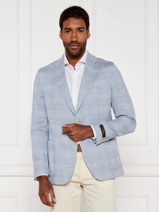 Zdjęcie produktu Windsor Marynarka 13 Giorno | Shaped fit | z dodatkiem lnu niebieski