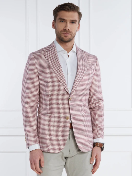 Zdjęcie produktu Windsor Marynarka 13 Giro | Shaped fit | z dodatkiem lnu bordowy