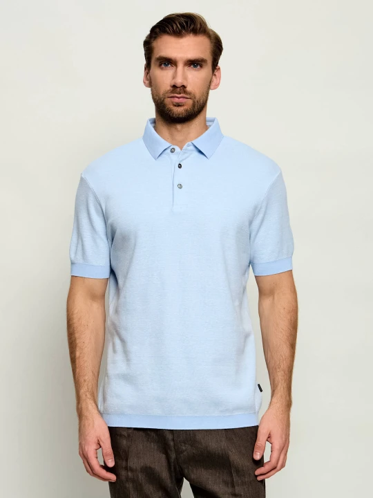 Zdjęcie produktu Windsor Polo Tulio-P | Regular Fit | z dodatkiem lnu błękitny