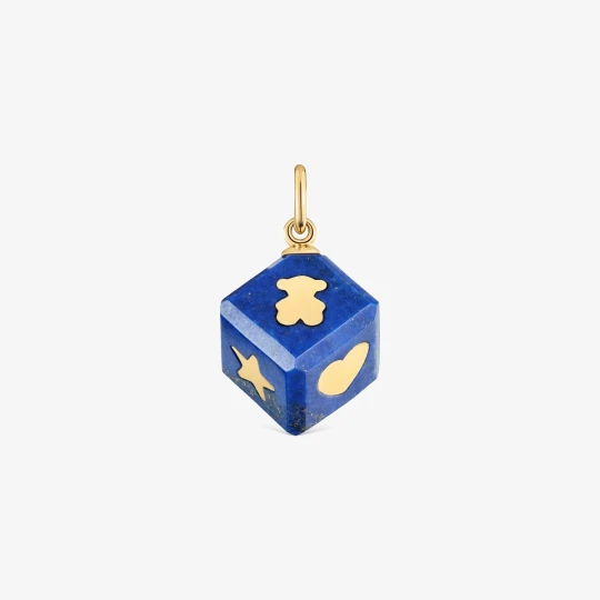 Zdjęcie produktu Wisiorek Z 14-Karatowego Złota Z Lapis Lazuli Cube - Tous niebieski
