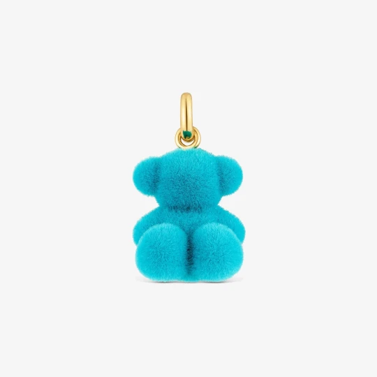 Zdjęcie produktu Wisiorek Z Misiem Ze Srebra Powlekanego Złotem 18-Karatowym Z Turkusowym Aksamitem Bold Bear - Tous niebieski