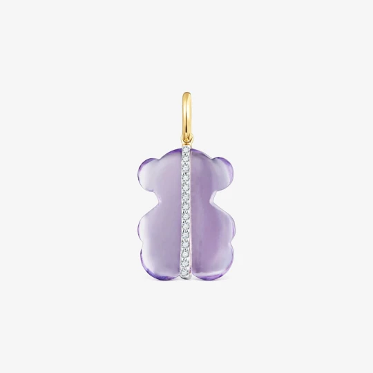 Zdjęcie produktu Wisiorek Z Motywem Misia Z Diamentami, Ametystem I 14-Karatowym Złotem Sweet Dolls - Tous LILAC