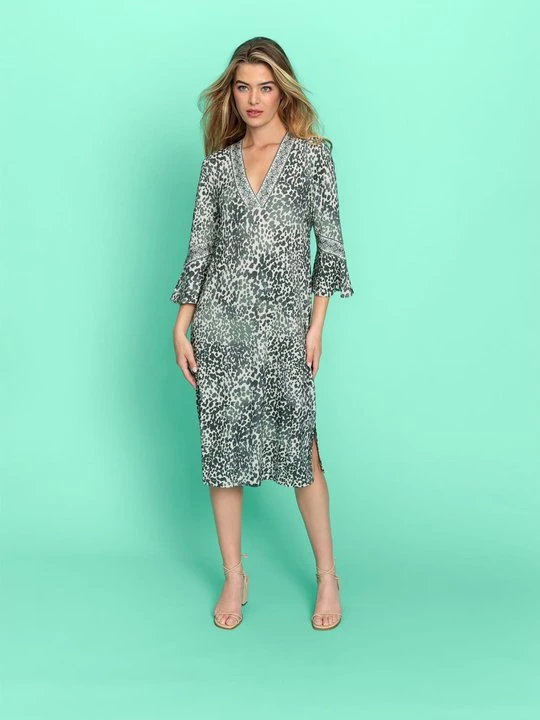 Zdjęcie produktu Wiskozowa sukienka z panterkowym wzorem – Urban Jungle Olsen