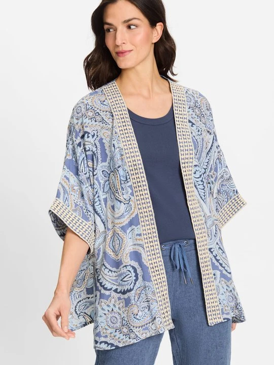 Zdjęcie produktu Wiskozowe ponczo damskie ze wzorem paisley – Boho Beauty Olsen